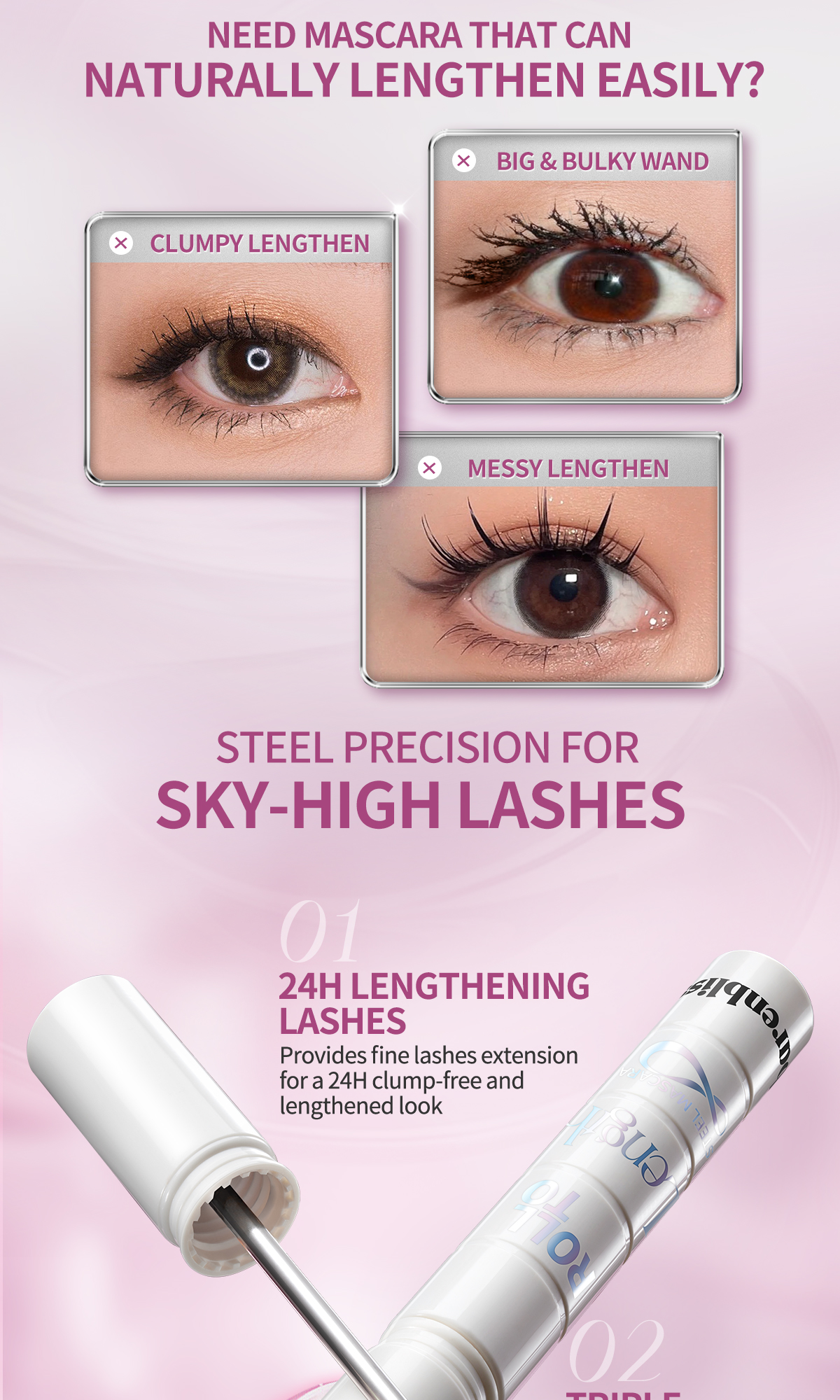 BNB barenbliss Roll To Length Steel Smudge-Proof Mascara (6g) Maskara ...