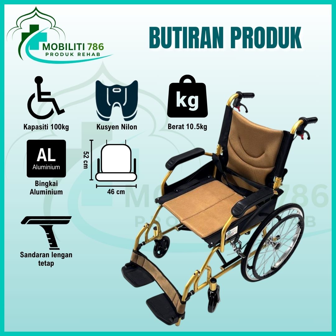 Kerusi Roda Manual (Lebar Tempat Duduk 18