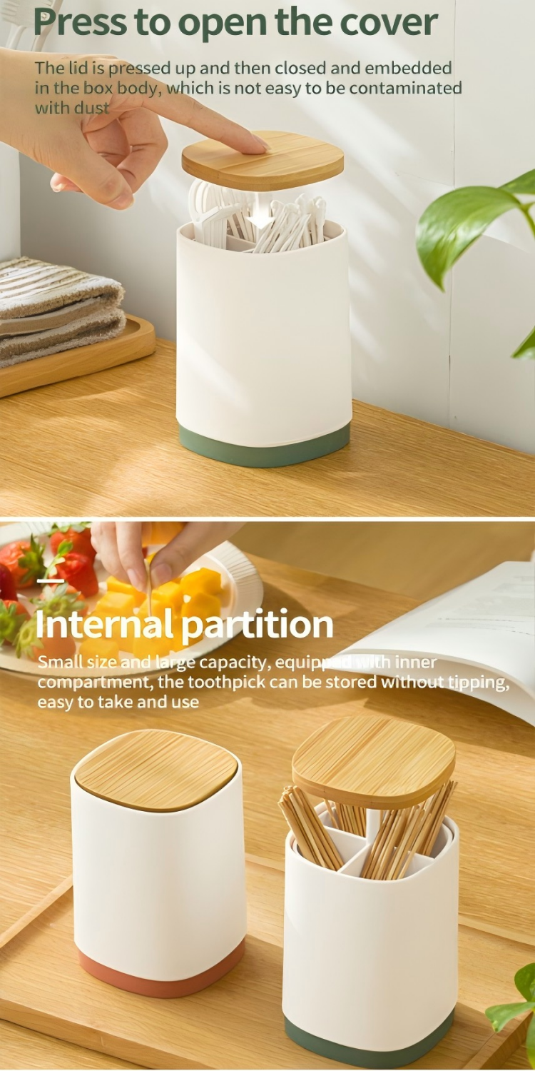 Toothpick Dispenser Box Auto Push-type Toothpick Storage Creative Four ...