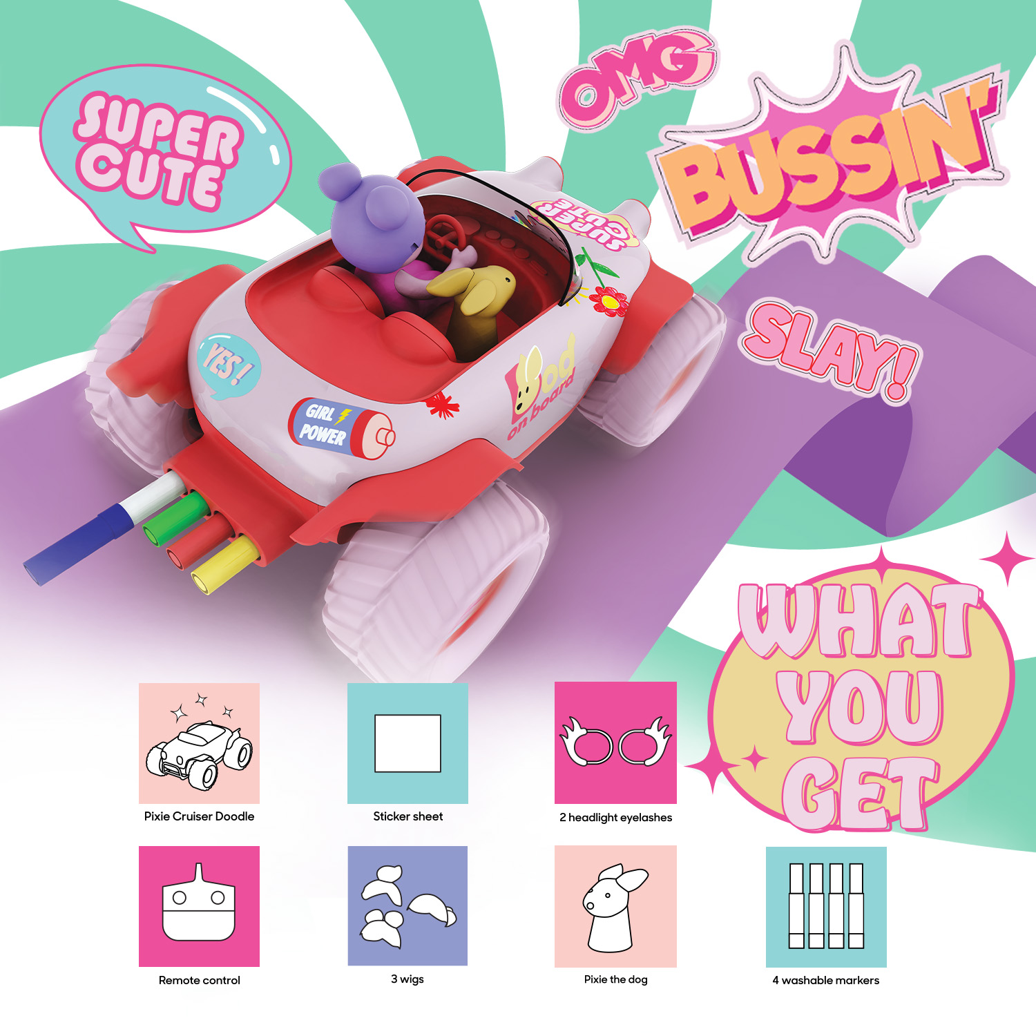 CNY Sales | Sharper Image Toy RC Pixie Cruiser Doodle Car Customizable ...