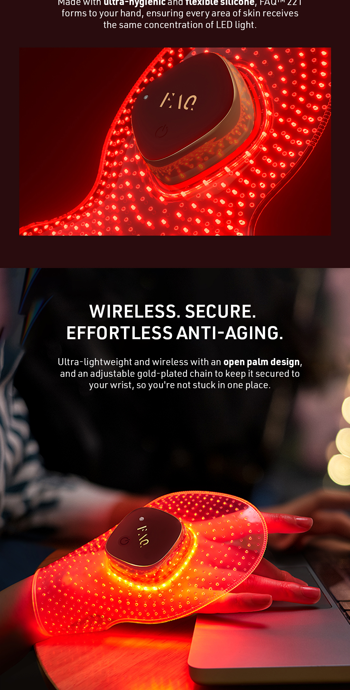 FOREO FAQ 221 Rejuvenating 8 Light Hand Mask - Wearable Skin Care ...
