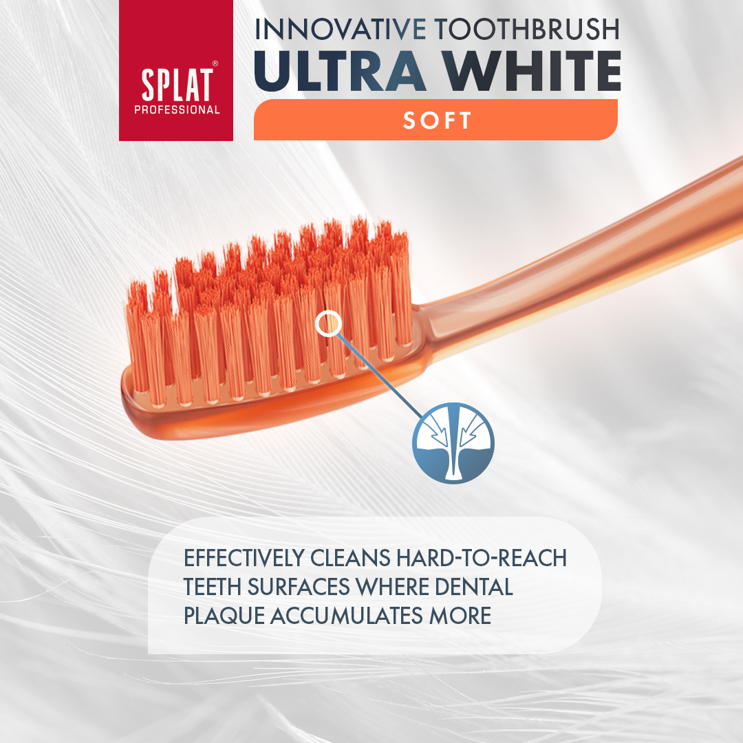SPLAT Professional Ultra WHITE Innovative toothbrush (Orange/Grey ...