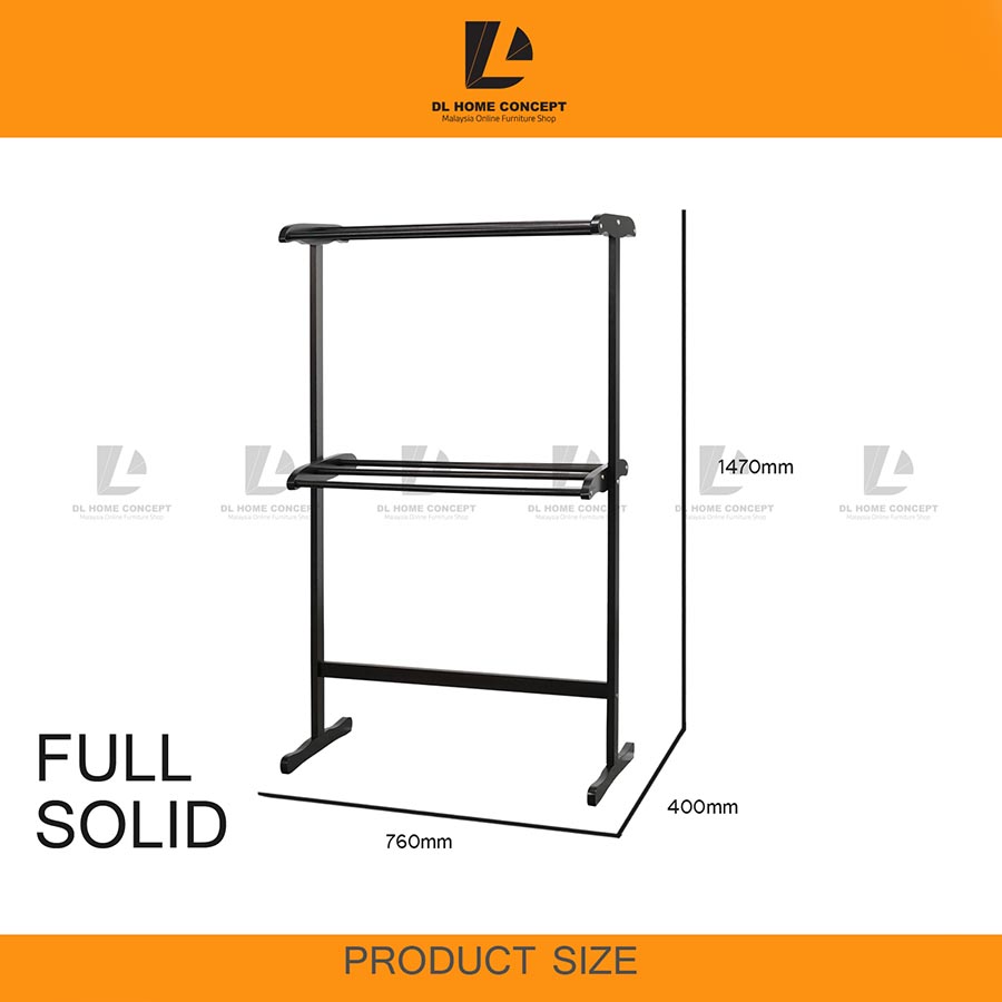 DL Home Concept Solid Wood Double Towel Rack/Rak Tuala Kayu | Penyidai ...