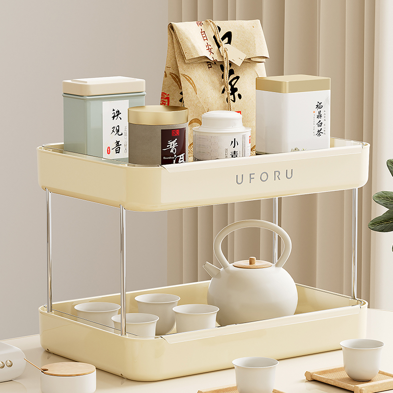 Desktop rack home large capacity cup rack with built-in drain tray ...