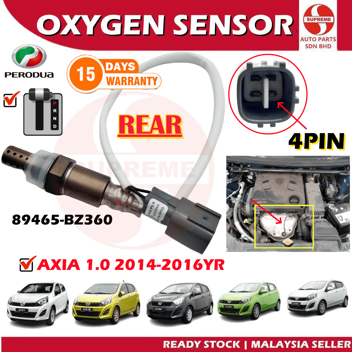 S2U Front Rear Auto Manual Oxygen Sensor O2 Sensor Exhaust Perodua Axia ...