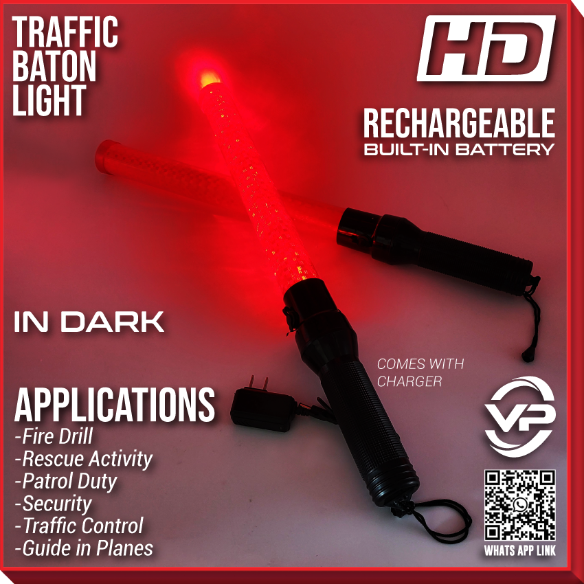 TRAFFIC RECHARGEABLE BATON LIGHT RESCUE SIGNAL ROAD CONTROL WARNING ...