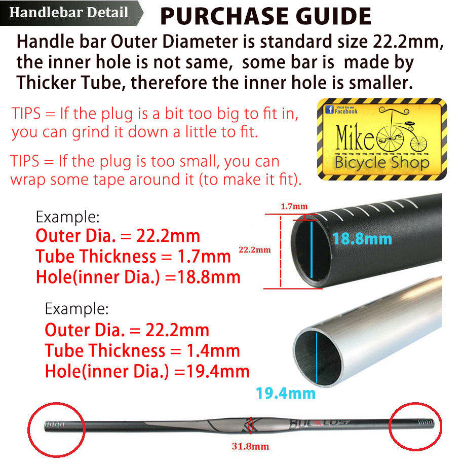Rubber Bar Plug for Bicycle Handle Bar Basikal Handlebar Plug | Shopee ...