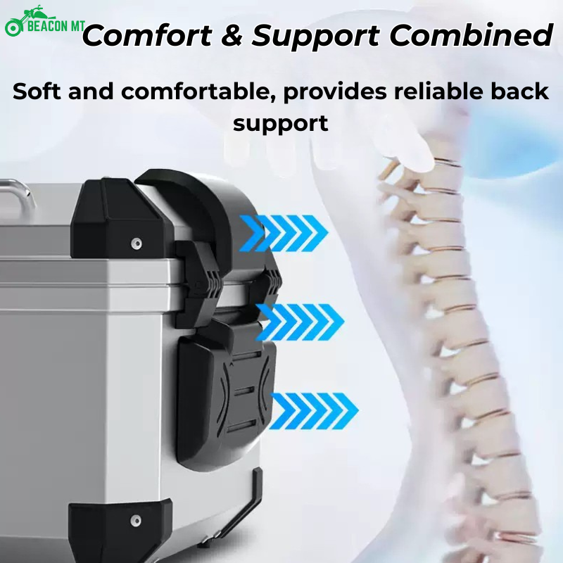 Motorcycle Top Box Backrest Pad & Inner Liner 45L 57L Cushion Support ...