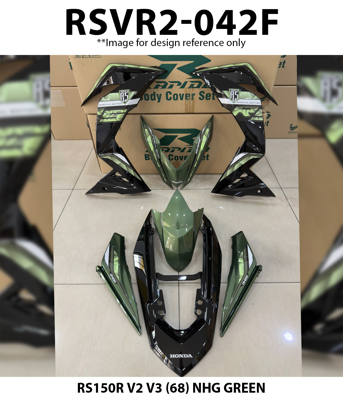 HONDA Rs-150r Rs150r V1 V2 V3 (68) Red Blue Dunhill Cover Set Sticker ...