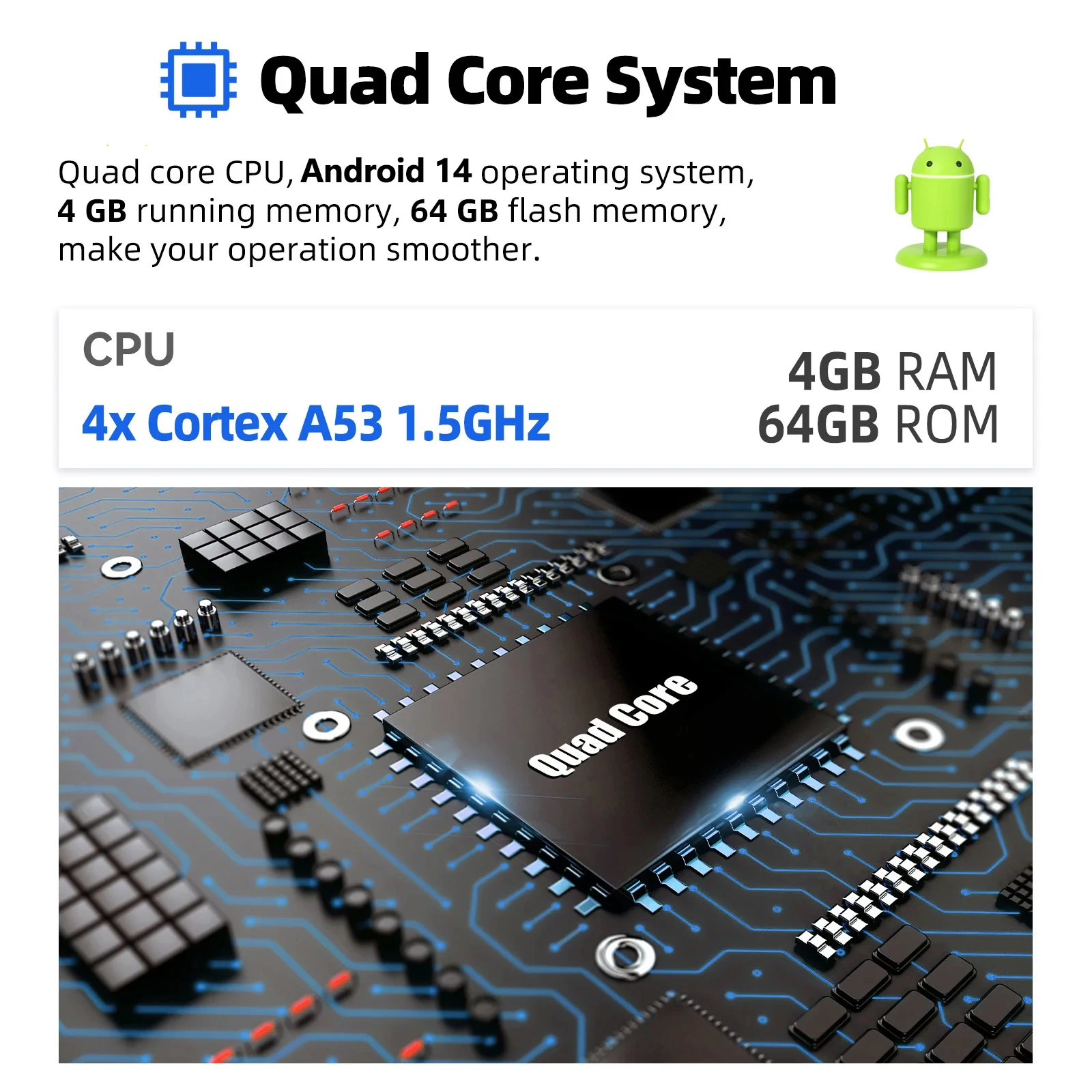 Car Android Player 7 9 10 inch (8GB RAM+64GB ROM) Quad Core MP5 player ...