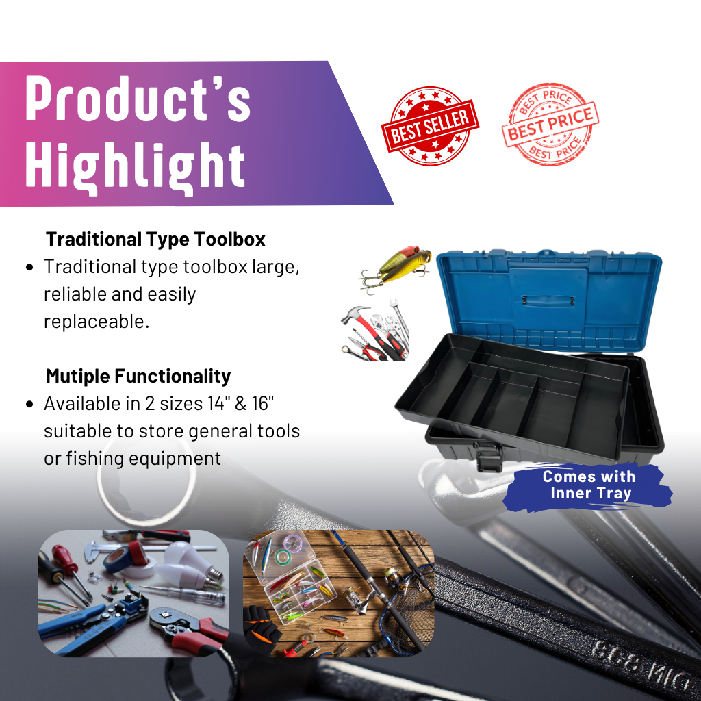 Heavy Duty Multipurpose PVC Plastic Tool Box / Plastic Toolbox with ...