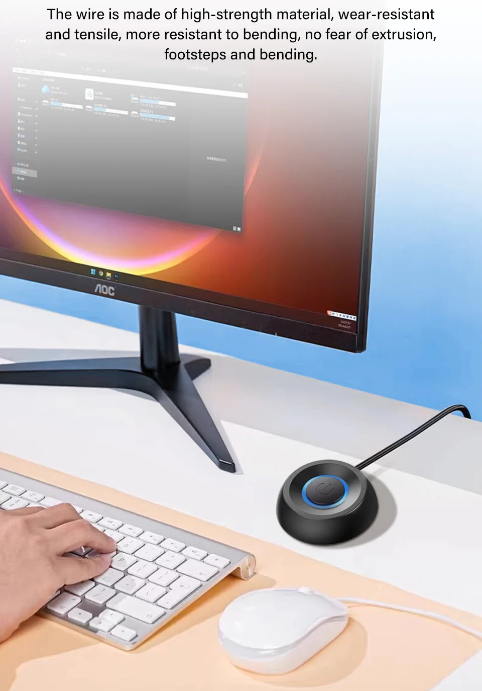 Computer Desktop PC External Led Switch Soft Blue External On/Off ...
