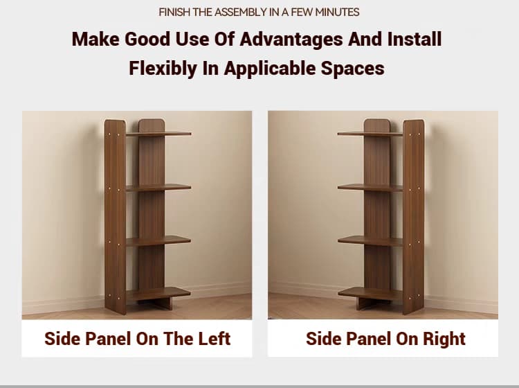 Rak Buku Serbaguna 5 Tiers Corner Bookshelf Livingroom Storage Cabinet ...