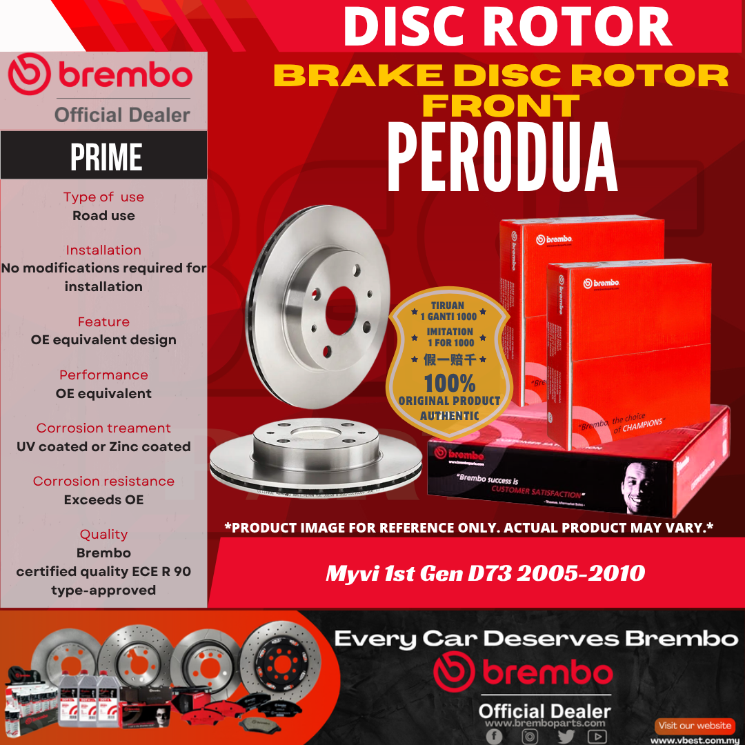 Brembo Premium Front Brake Disc Rotor Perodua Myvi 1st Gen 05-10 Depan ...