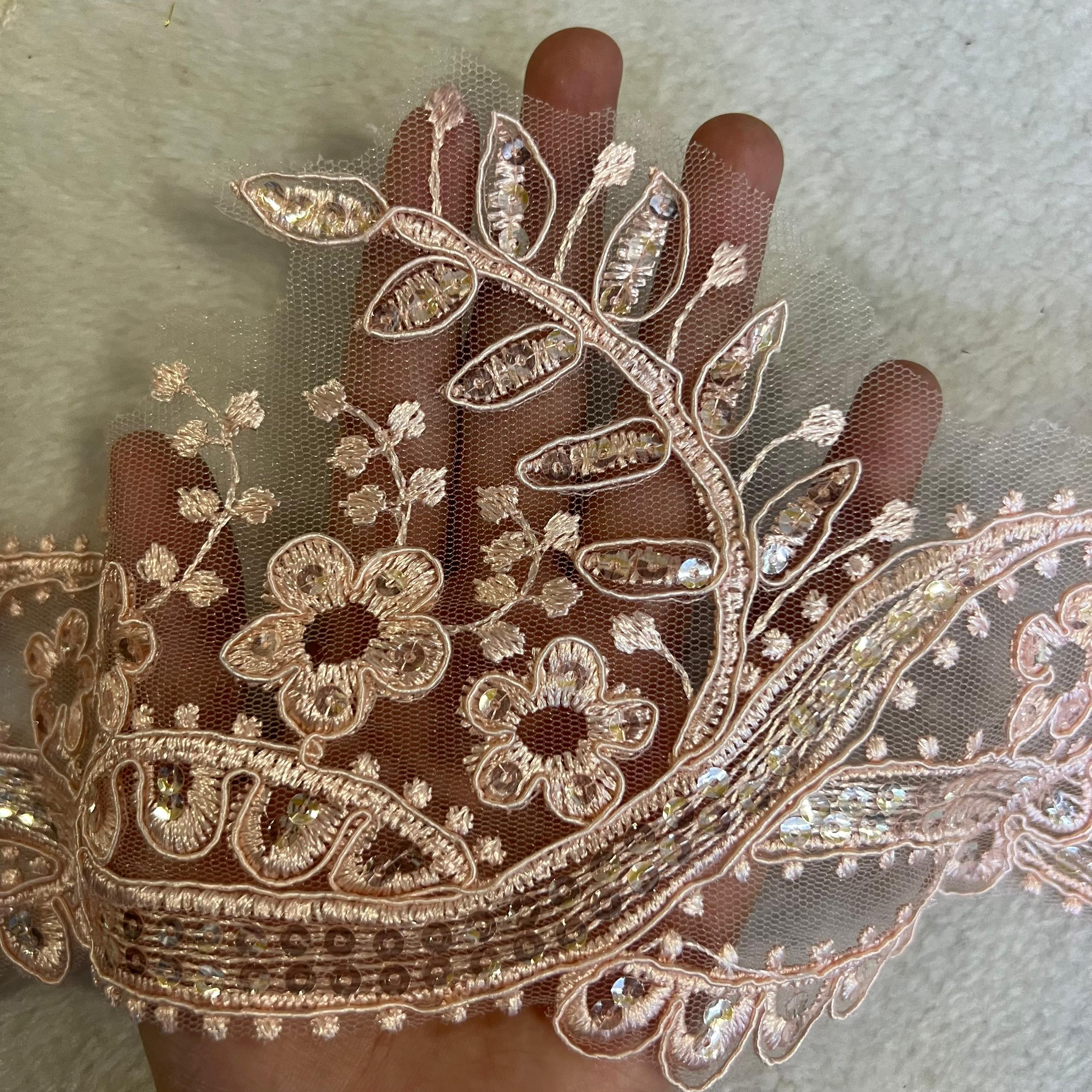 Renda Manik Labuzi Tinggi 13cm, Renda Lace Pengantin Lace Baju Raya ...