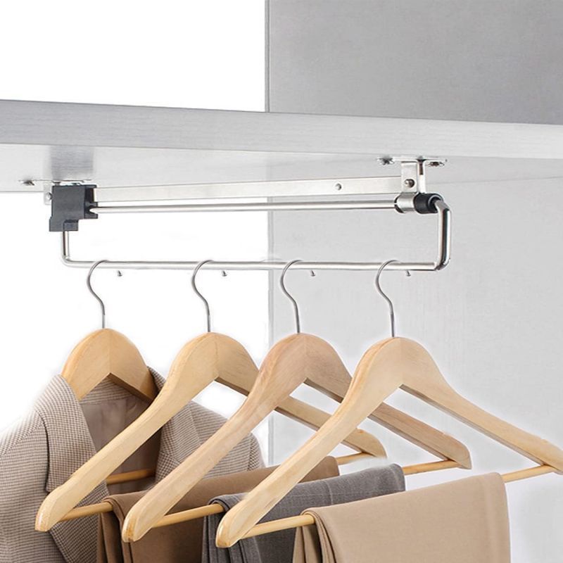 Closet Hanger Rack Retractable Extendable Clothes Storage Shelf Coat ...
