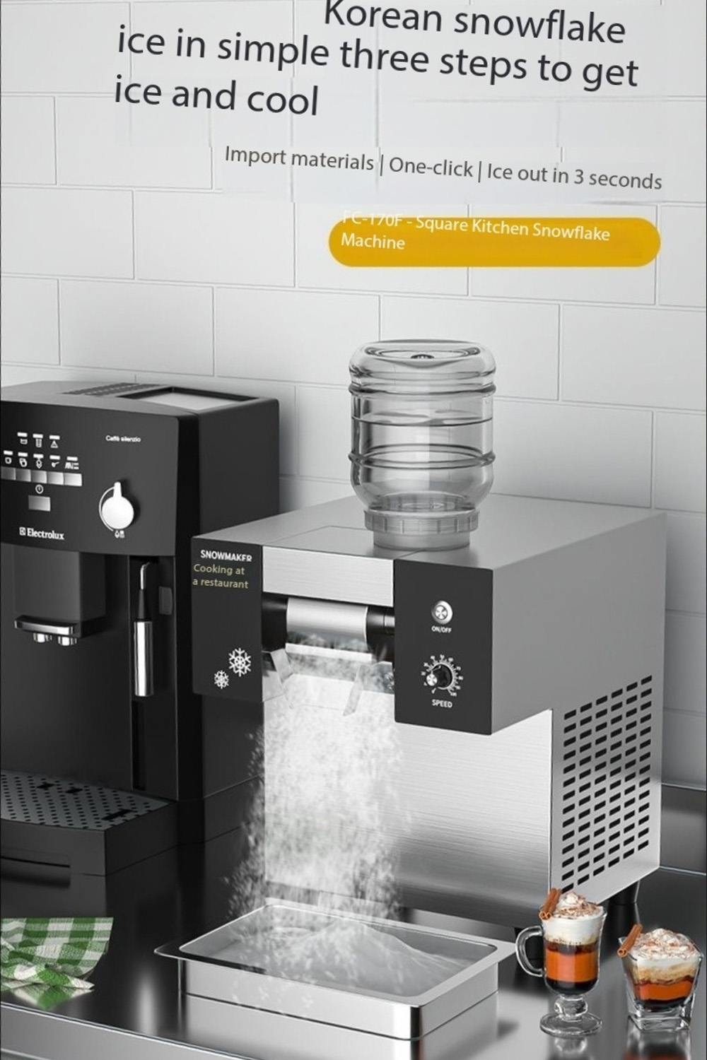 Snowflake Ice Machine 720W Ice Maker Smoothie Cream Ice Crusher Dessert ...
