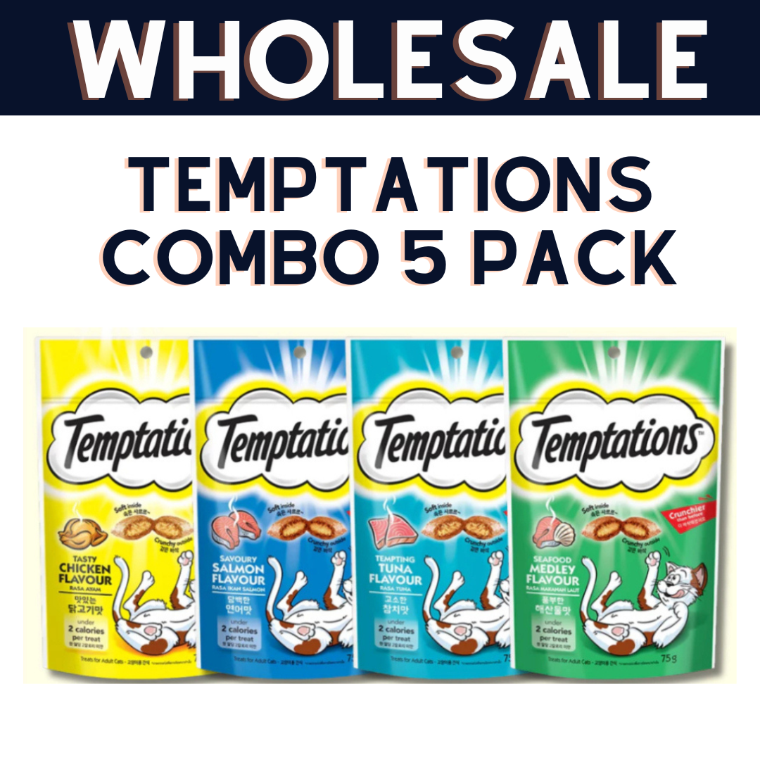 Wholesale Temptations 5 Pack Cat Treats 75g Snack Temptation Makanan ...