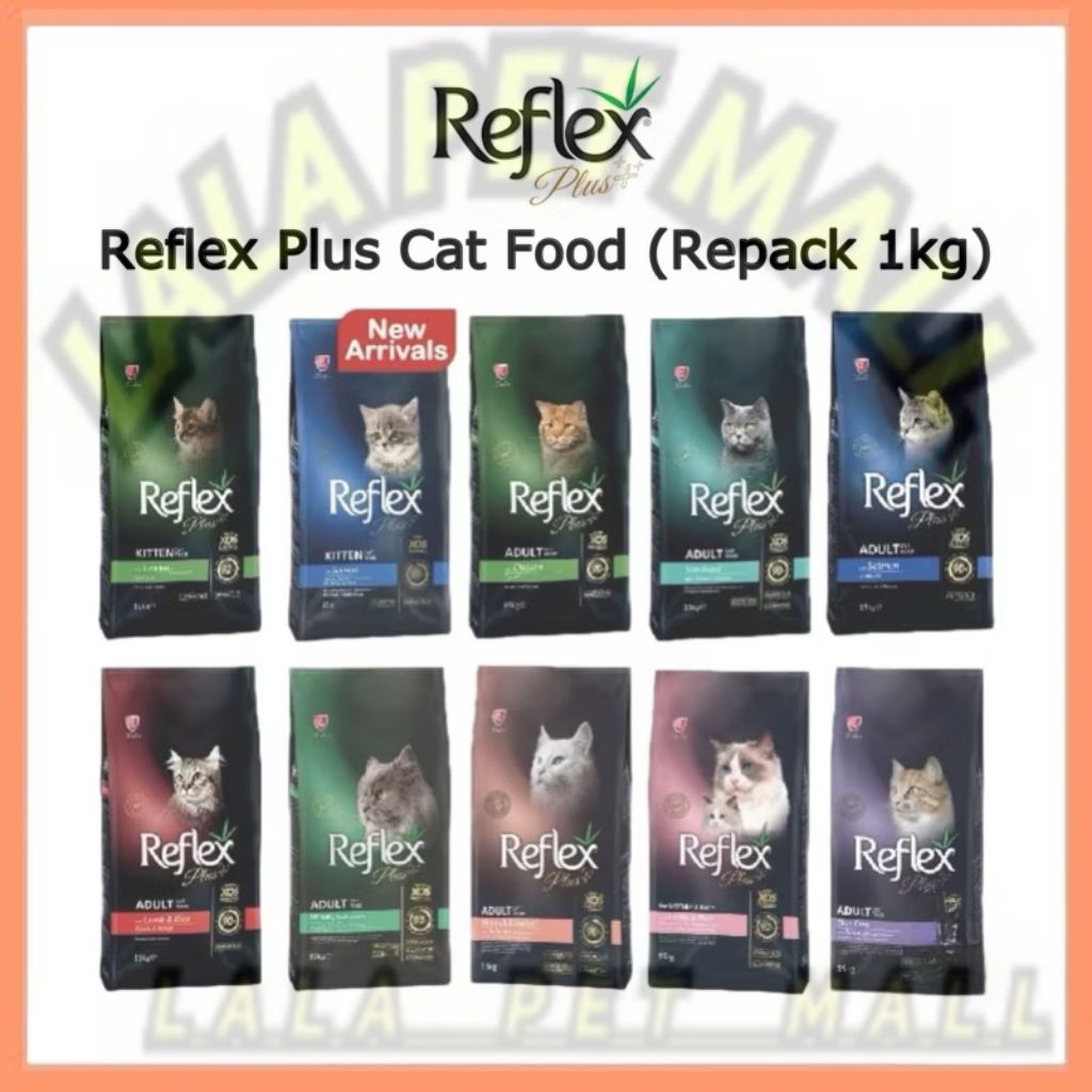 Reflex plus repack 1kg kitten chicken salmon lamb&rice adult chicken ...