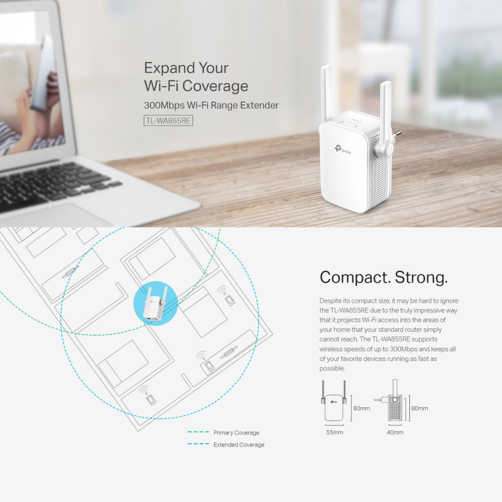 TP-Link TL-WA855RE / WA860RE Wireless WiFi Range Extender | External ...