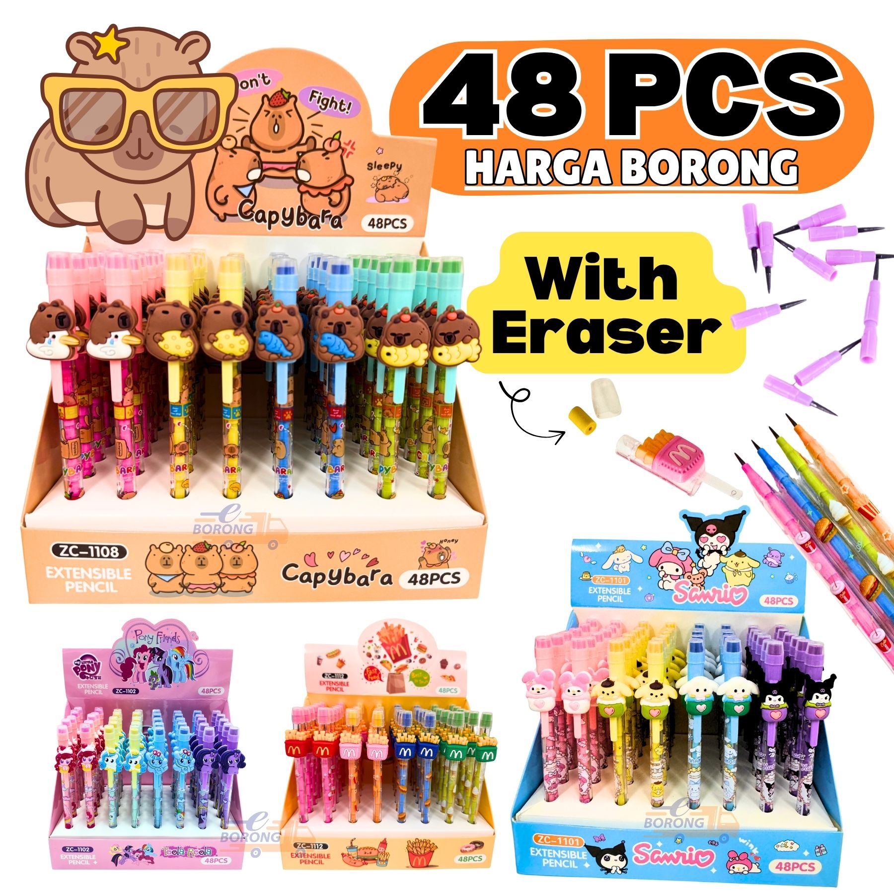 BORONG【48pcs】 Christmas Gift Bullet Pencil Non Sharpening Stationery ...
