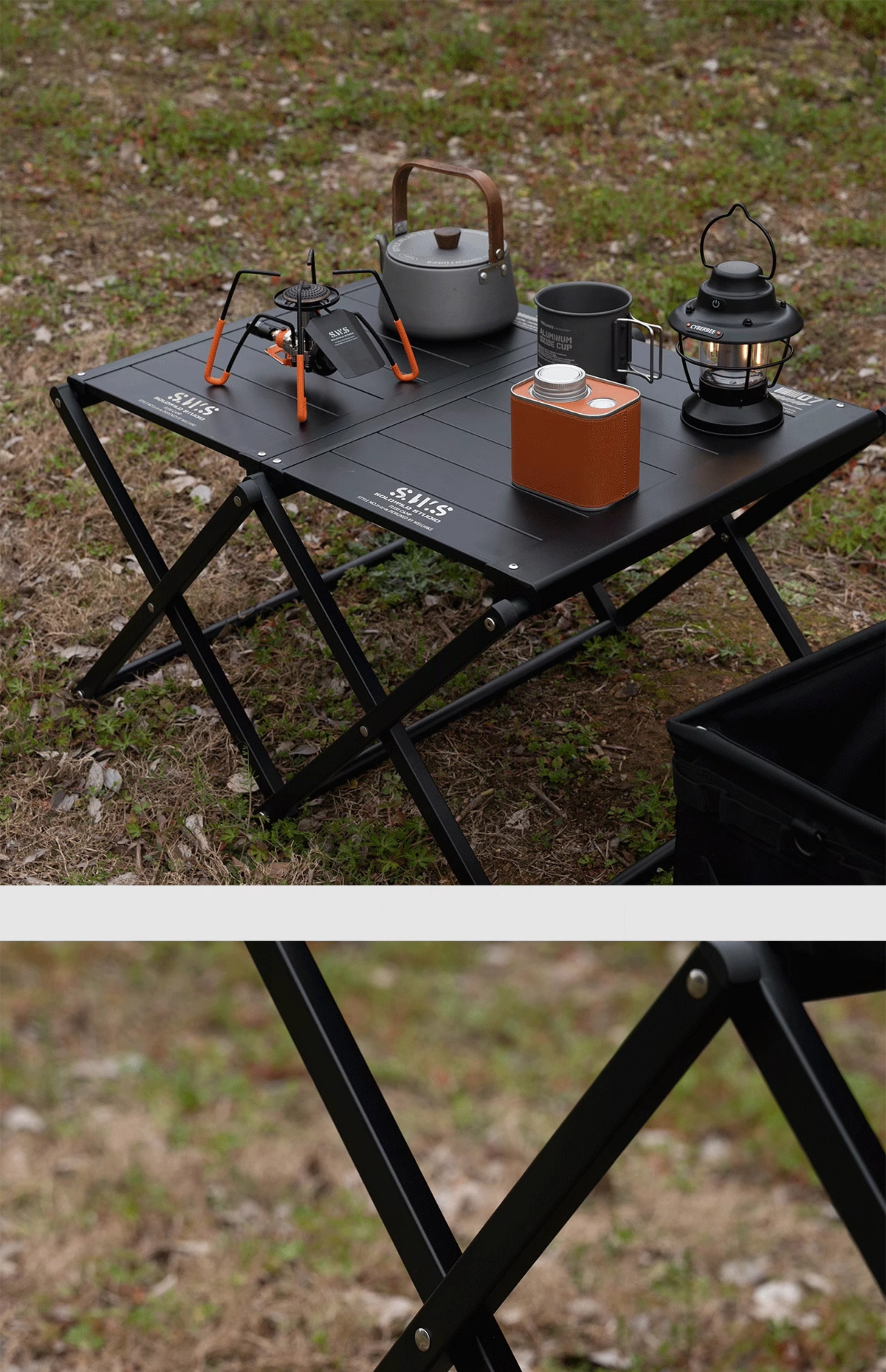 Wellhike SWS Rack Table Shelf Aluminium 2 Layer Tactical Style Tripod ...