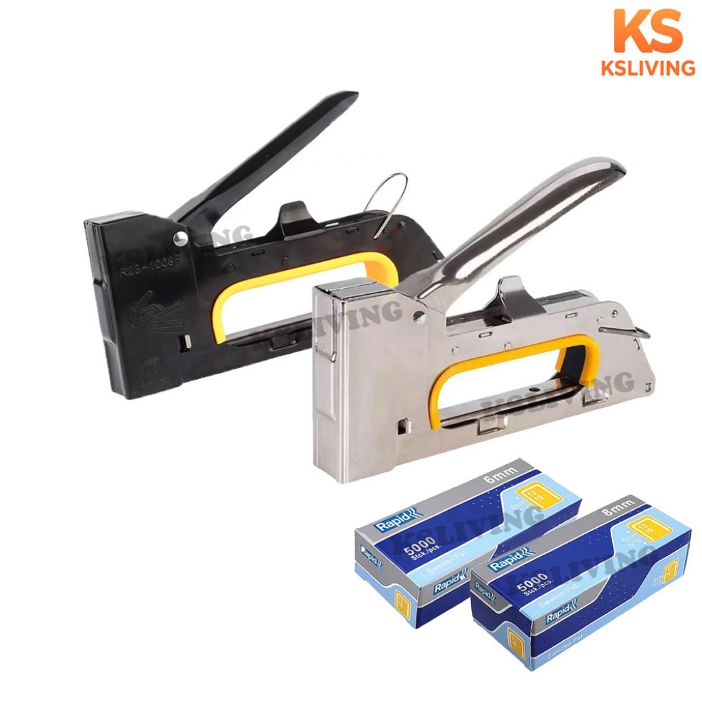 Kim.S Tacker Staple Gun Heavy Duty Steel Stapler Tahan Lasak Stapler ...