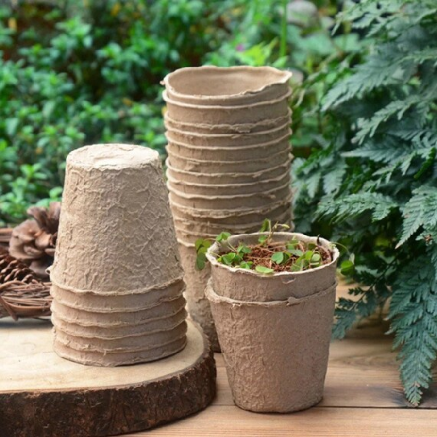 6cm/ 8cm (25pcs per pack) Biodegradable Organic Paper Pulp Pot Plant ...