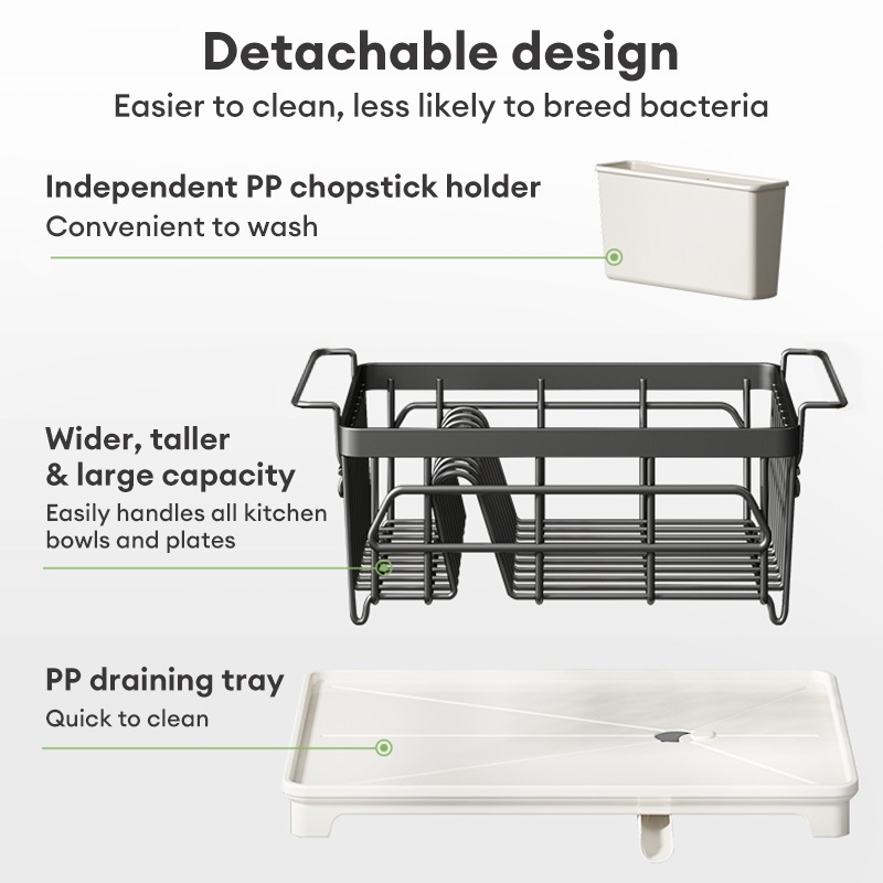 The stainless steel thickened draining bowl rack with a water ...