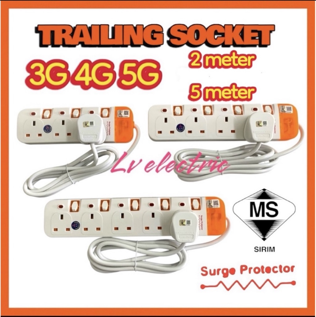 EUROSONIC TRAILING SOCKET/EXTENSON SOCKET 3G 4G 5G 2METER Sirim with ...