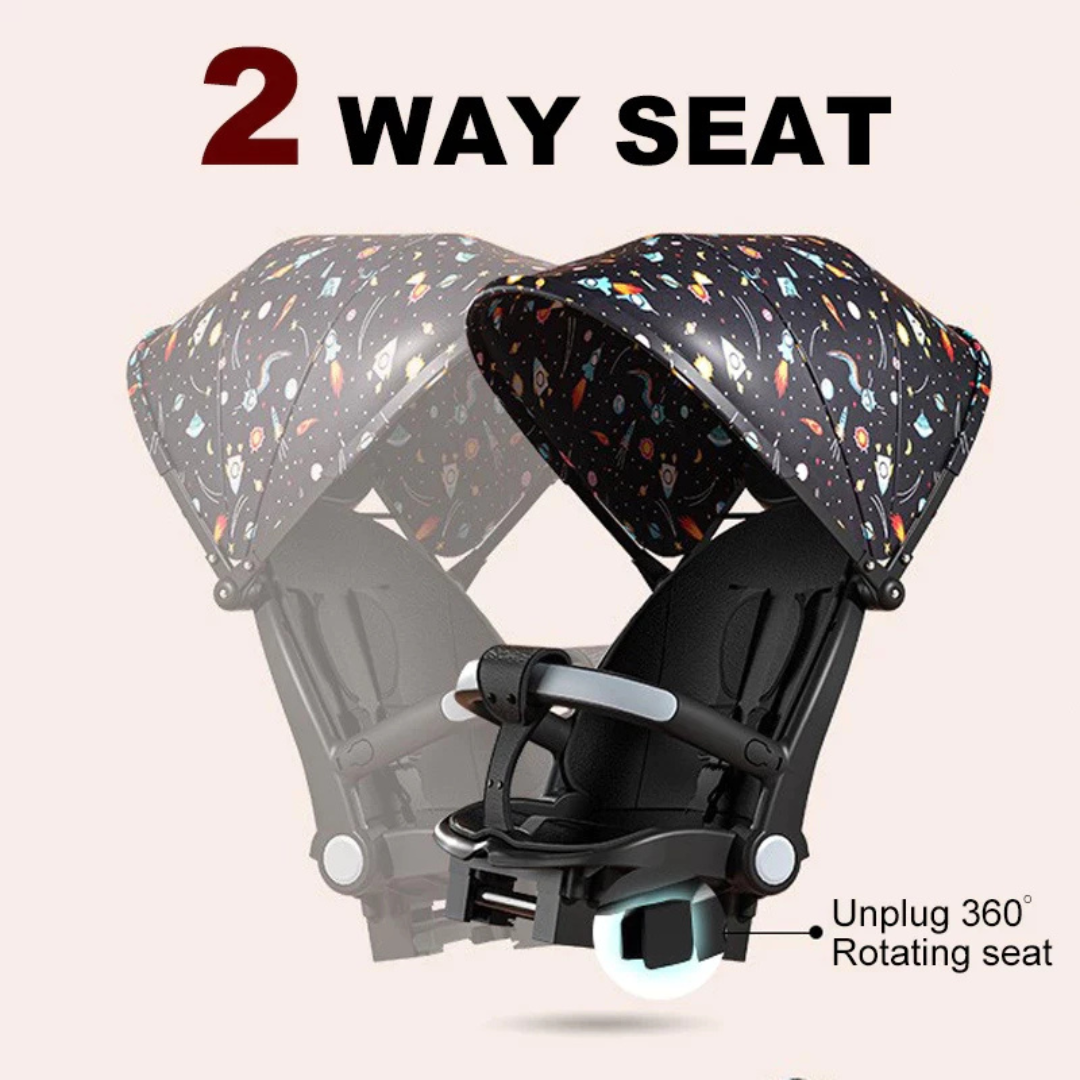 Premium Foldable 2 Way Baby Stroller