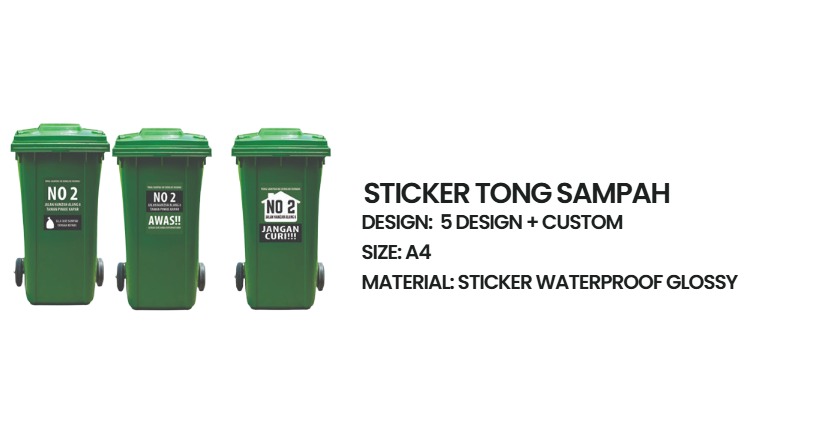 Sticker Tong Sampah Custom, Sticker Tong Sampah Waterproof, Sticker ...
