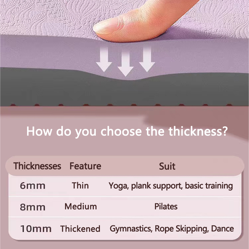 FUYOGI Yoga Mat Anti Slip TPE Thick Pilates Exercise Non Slip Body Line ...