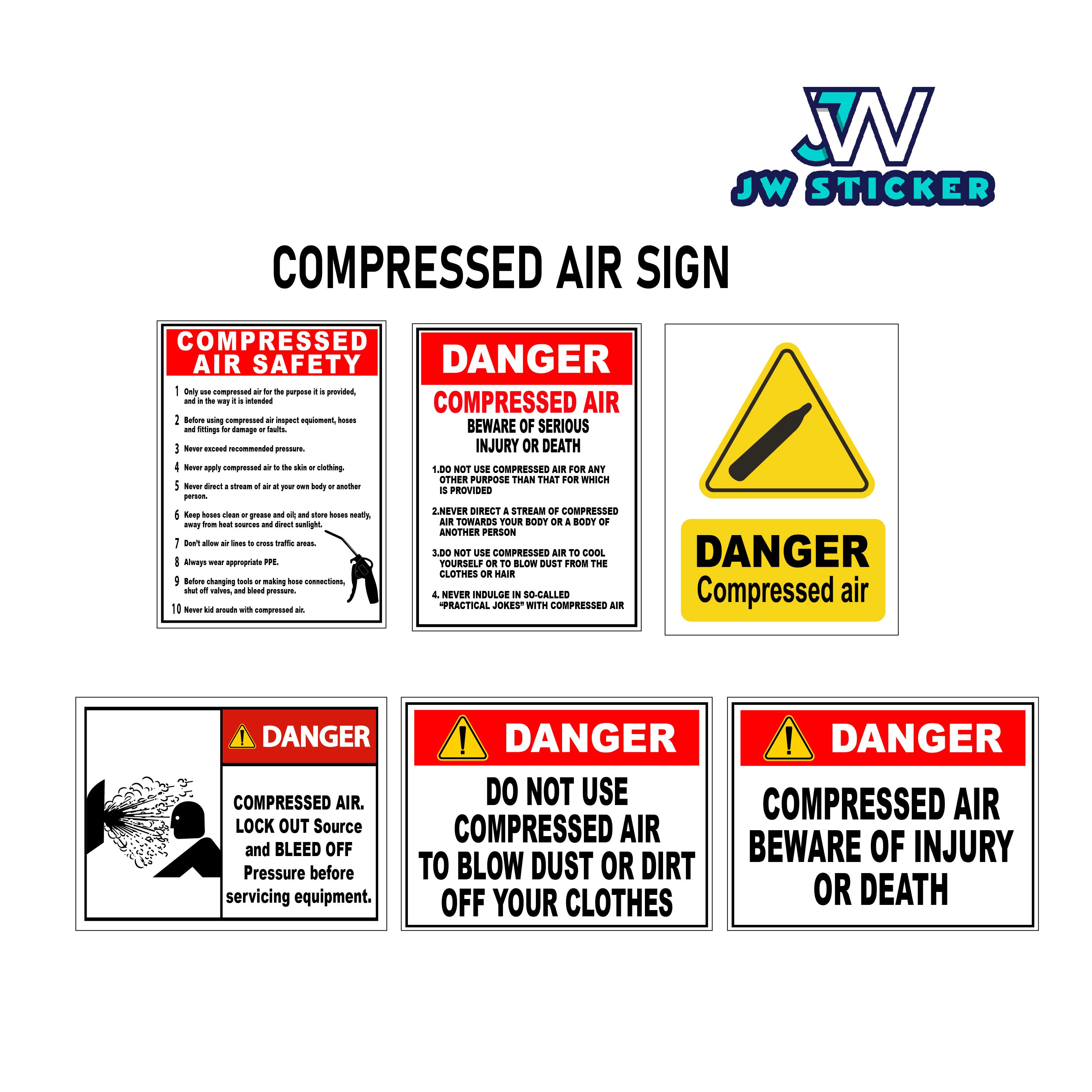 Compressed Air Signage Compressed Air Can Kill Danger Sign Beware Of ...