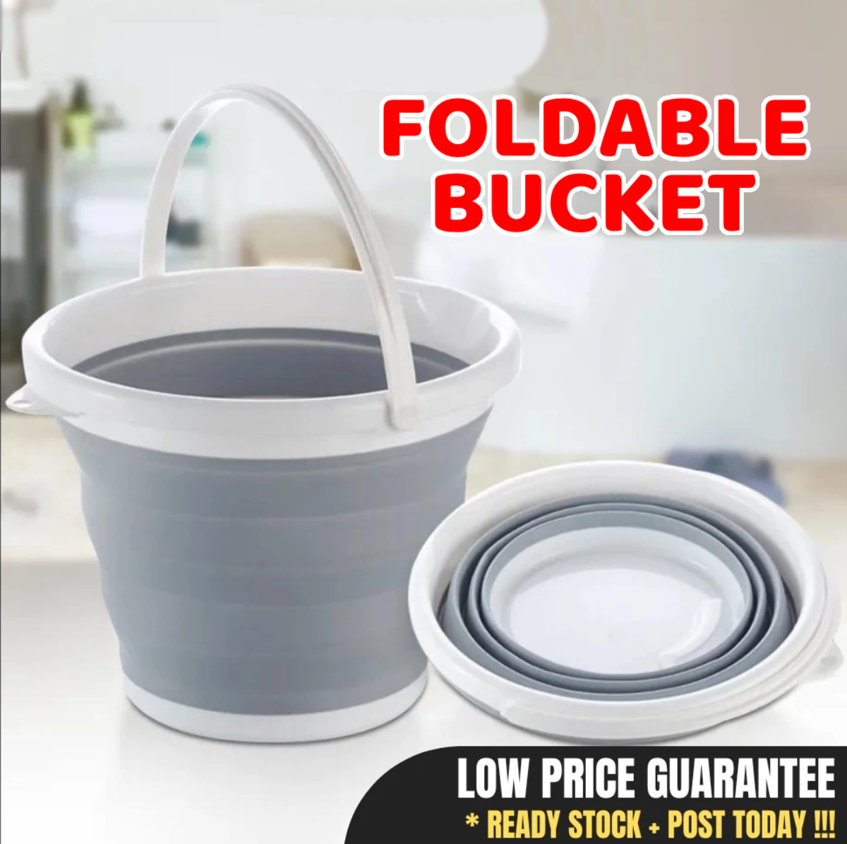 5L/10L Foldable Bucket Collapsible Bucket Baldi Lipat Water Bucket Car ...
