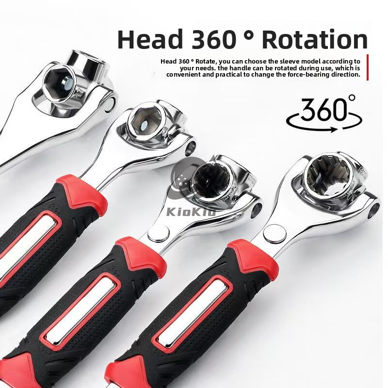 Wrench 52 In 1 Socket 360 Degree Rotation Spanner Work With Spline ...
