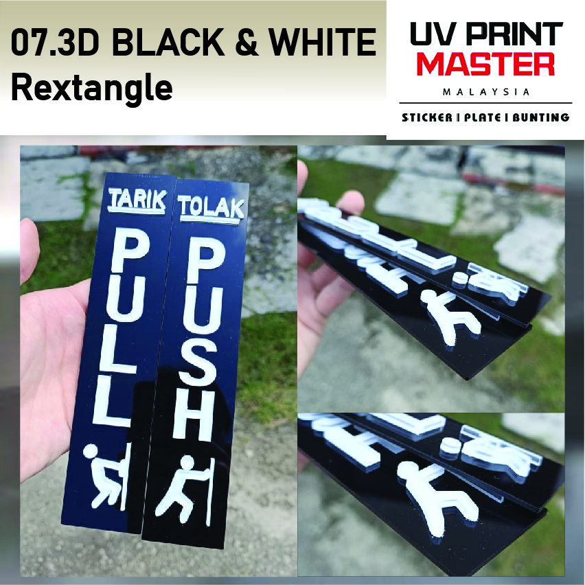 1 pair PUSH PULL /TOLAK TARIK Sign PVC Sticker Gold/Silver/rainbow ...