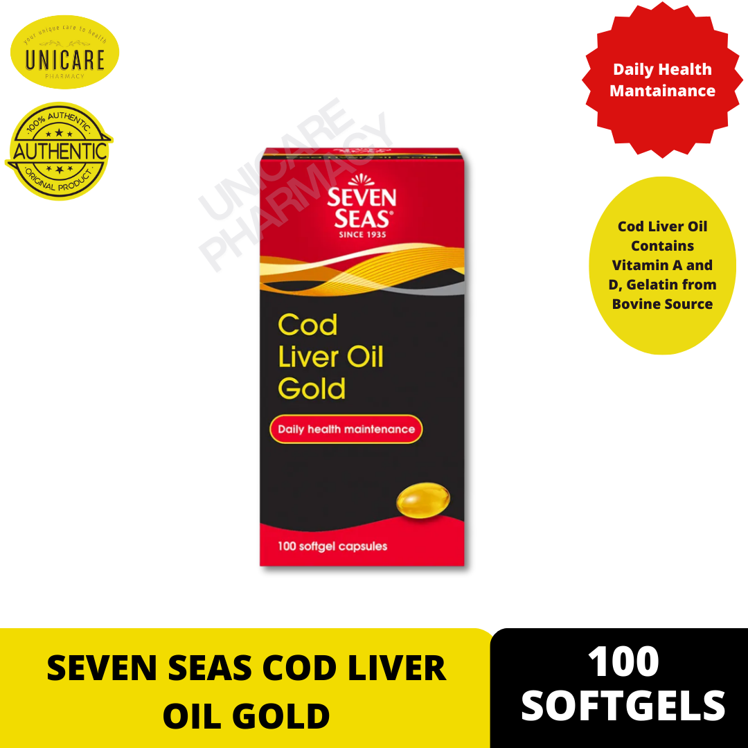 SEVEN SEAS COD LIVER OIL GOLD 100 SOFTGELS | Minyak Hati Ikan Kod 100's ...