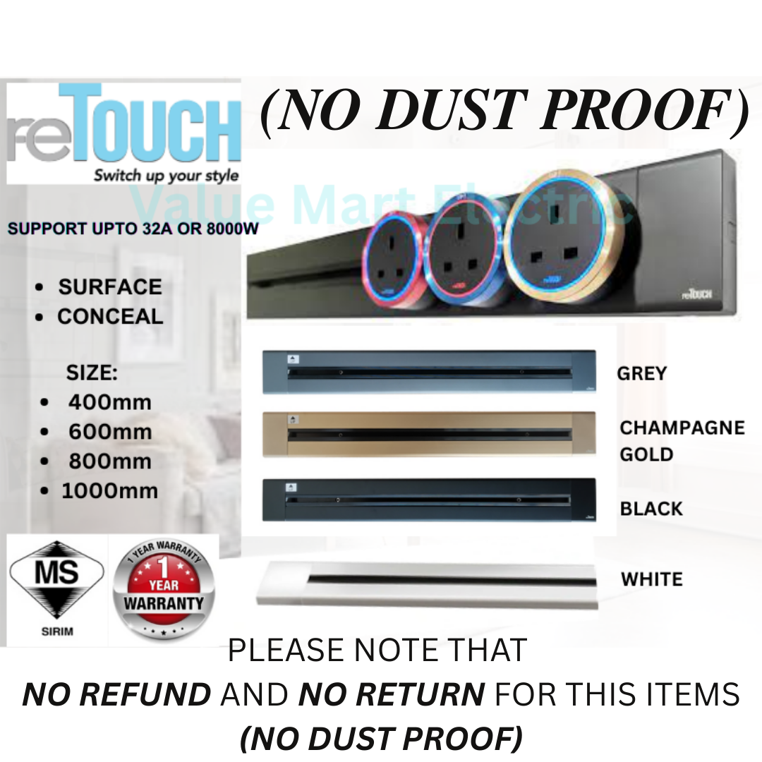 (NO DUST PROOF) Retouch Power Track support up to 8000w/32A [TRACK ONLY ...