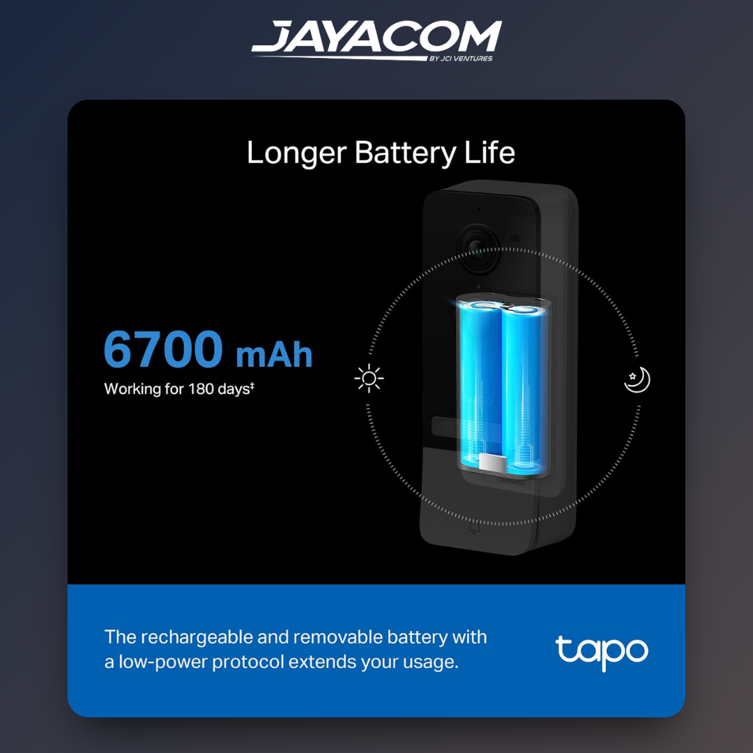 TPLink Tapo 2K 5MP Smart Battery Video Doorbell D230S1 (Color Night
