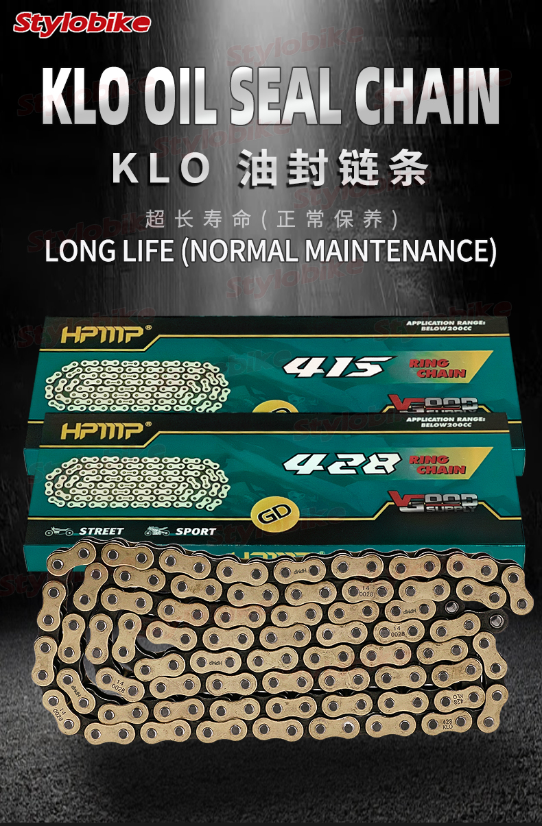 HPMP Oring Chain 415KLO 428KLO 415/428 KLO 132L Rantai O-ring O Ring ...
