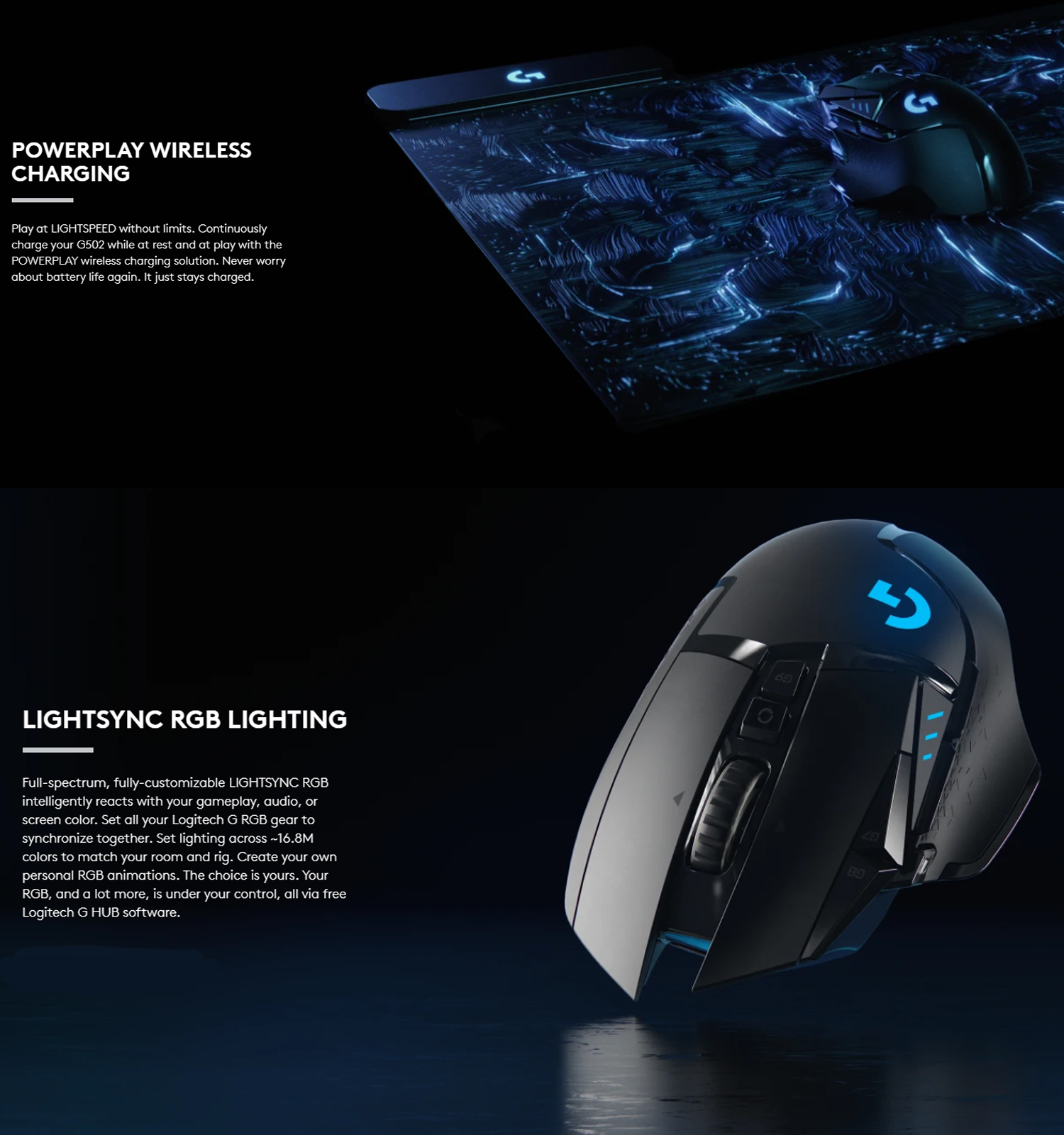 Logitech G502 LIGHTSPEED Wireless Gaming Mouse with HERO 25K Sensor