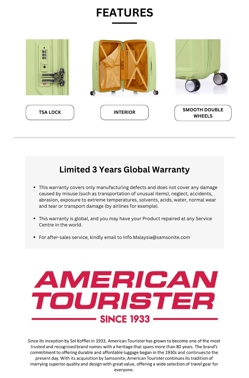American Tourister ARGYLE SPINNER 81/30 EXP TSA Shopee Malaysia