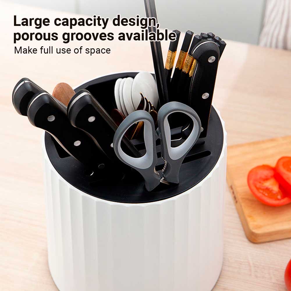 Cutlery Holder 360° Rotating Multifuntion Knife Chopstick Holder Spoon ...