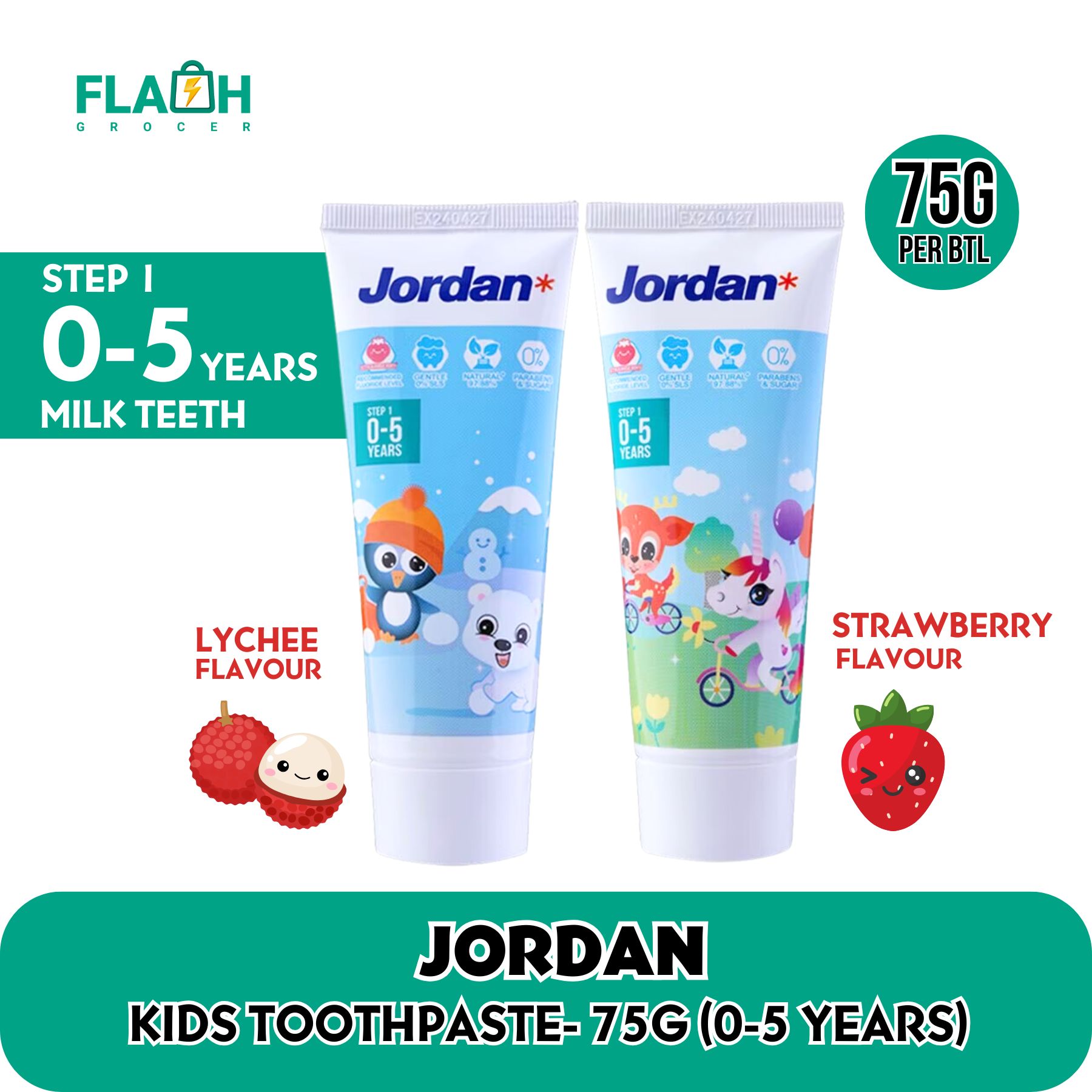 Jordan Baby Kids Toothpaste / Toothbrush (Colour Randomly)-Milk Teeth 0 ...
