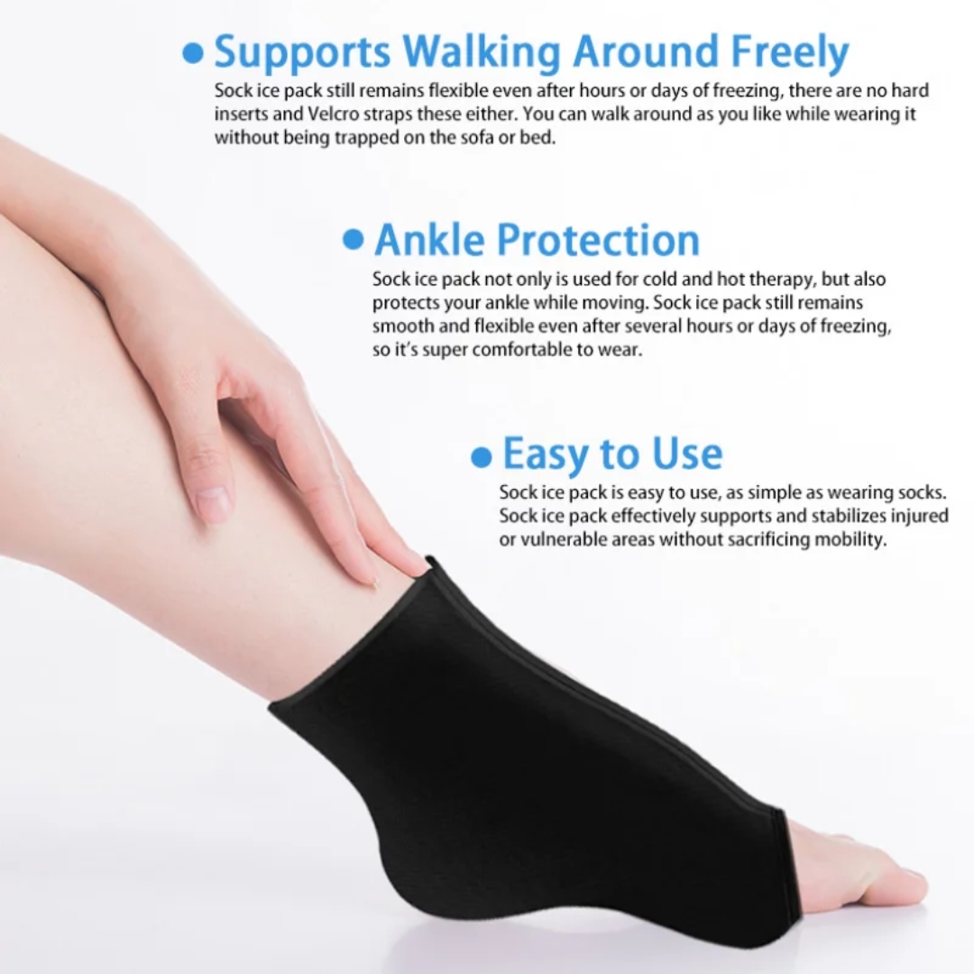 1PC Ankle Hot Cold Compress Heel Ice Sock Wrap Gel Pack for Swelling ...