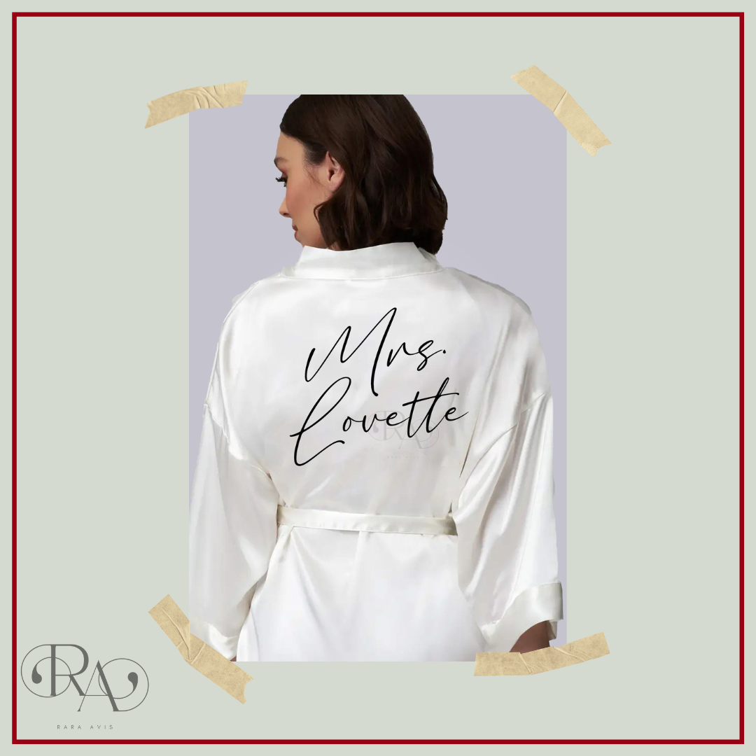 Custom Personalised Plain Bride & Bridesmaid Satin Robe Free Size ...