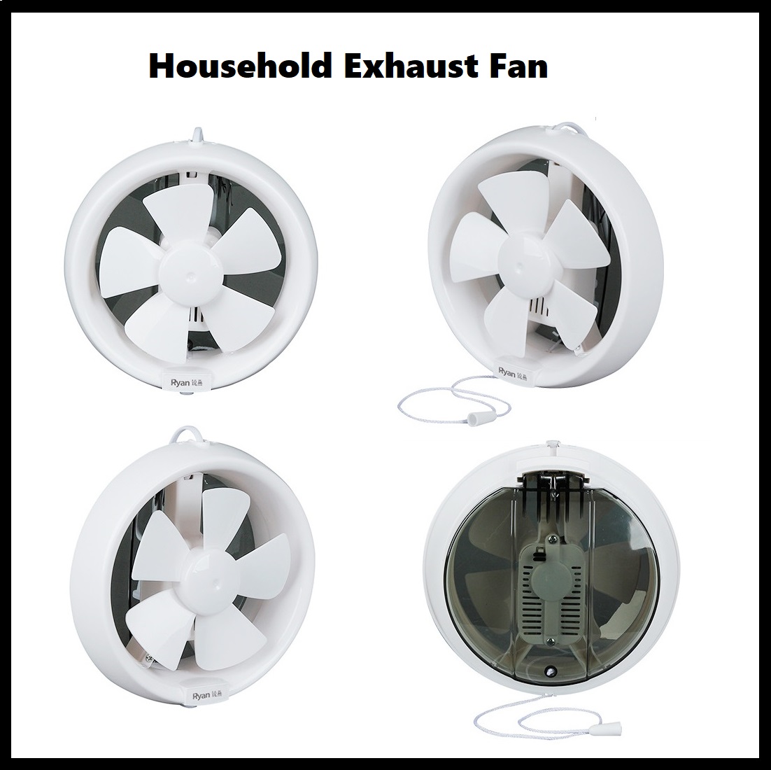 Ryan Exhaust Ventilation Fan 6/8inch Round PVC Wall Type Bedroom Living ...