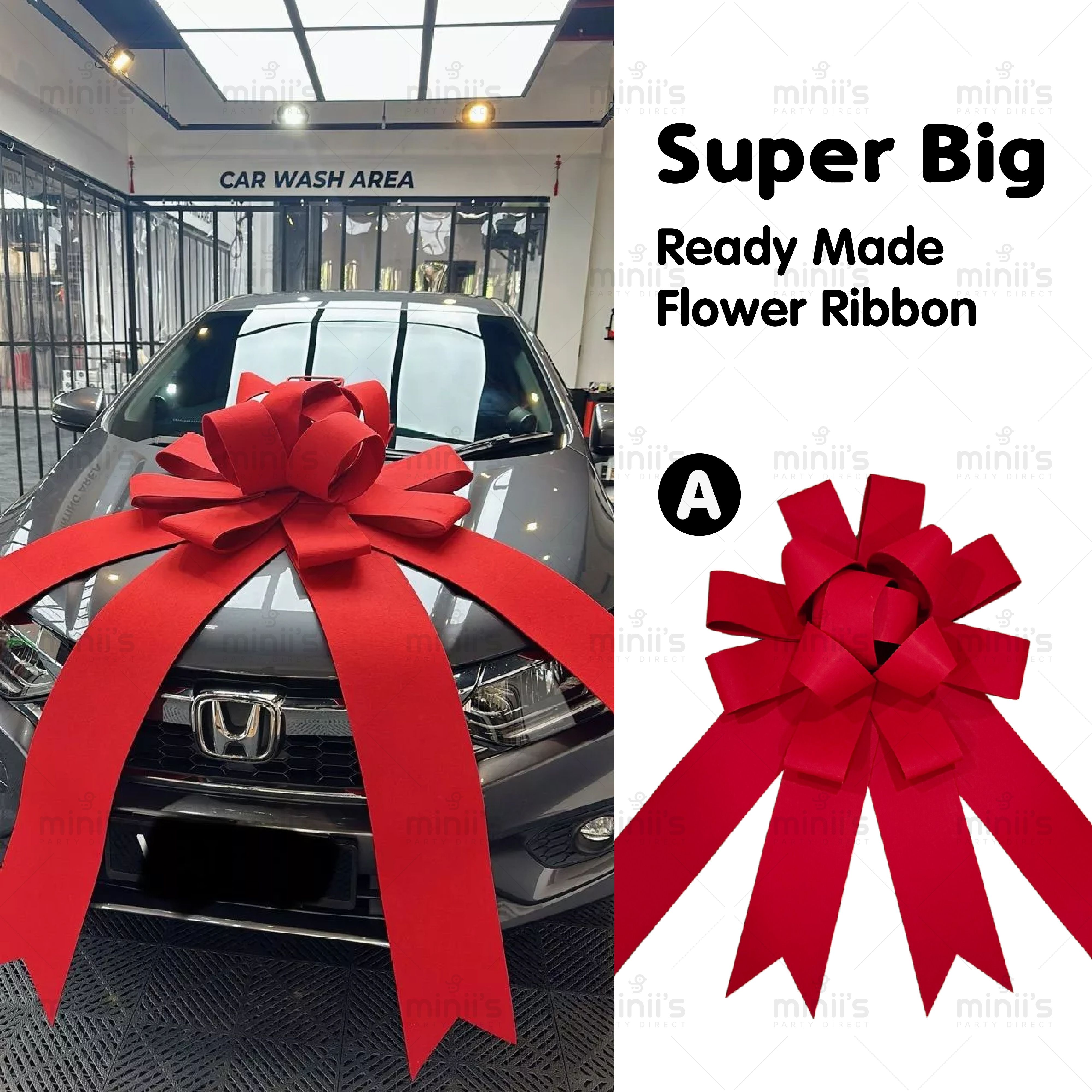 MINIIS Giant Big Ribbon For Car READY MADE Big Car Ribbon Kereta Big ...