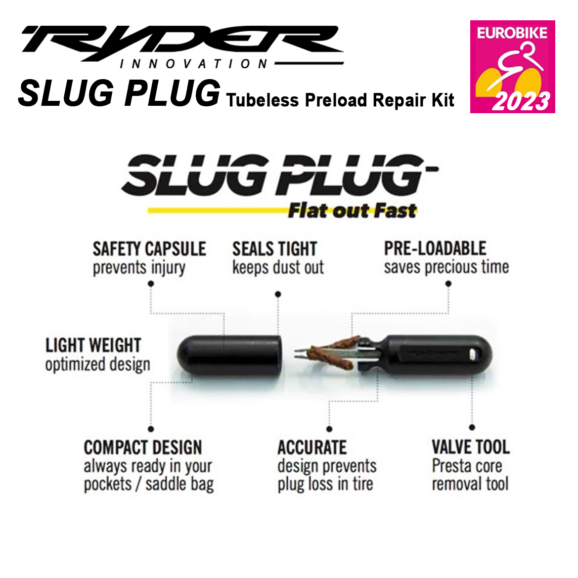 RYDER Slug Plug Bicycle Road Bike MTB Tubeless Tire Repair Puncture ...